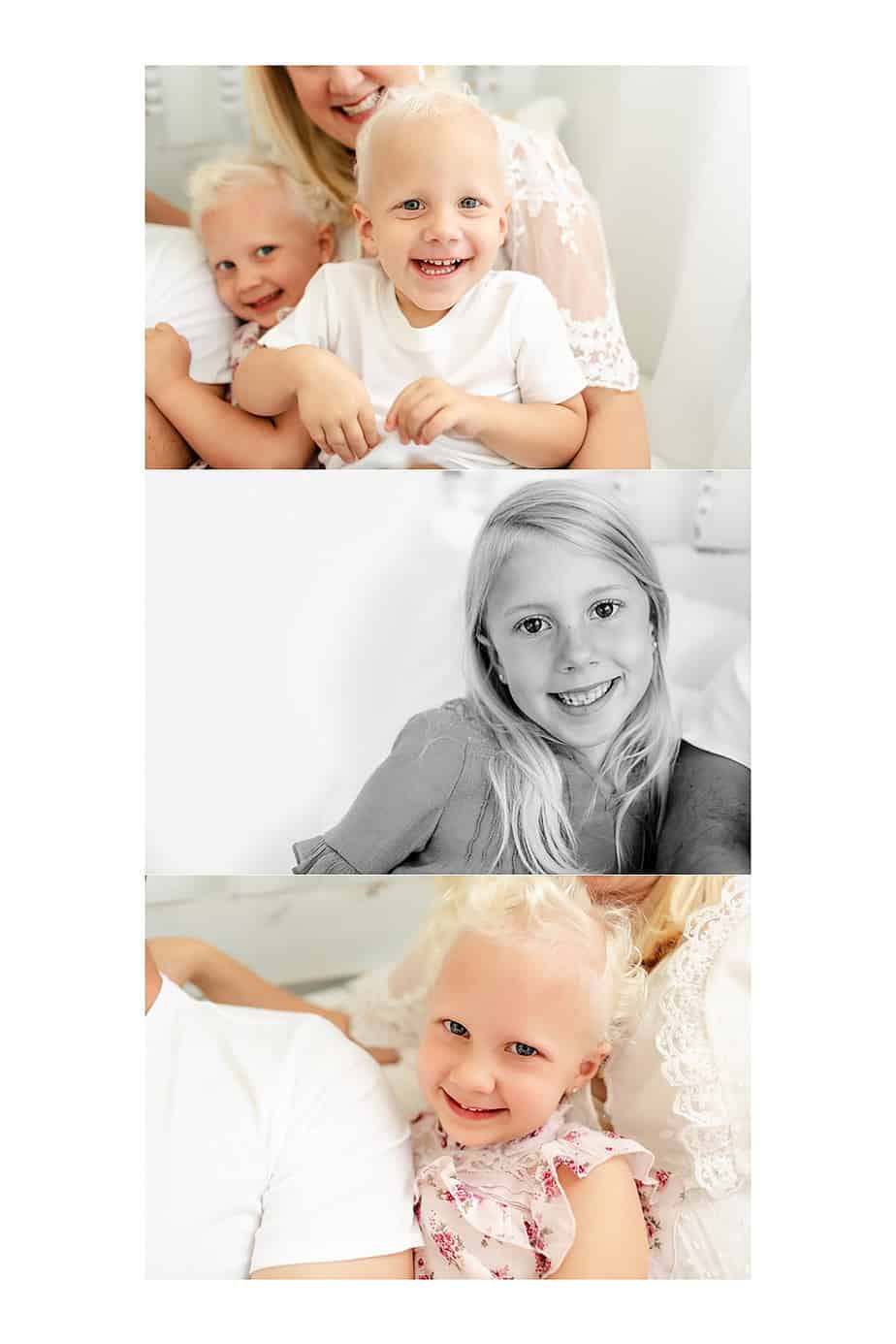 sibling collage during newborn session in pensacola